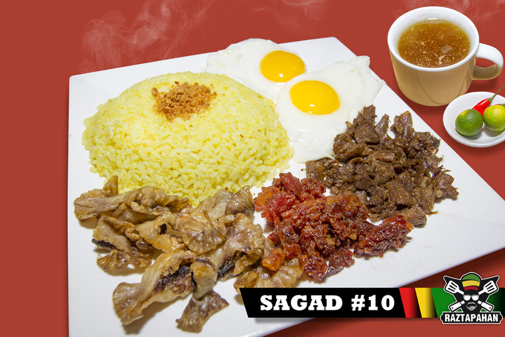 TOCINO + TAPA + CHICHARON BULAKLAK + 2 EGGS + 2 FRIED RICE